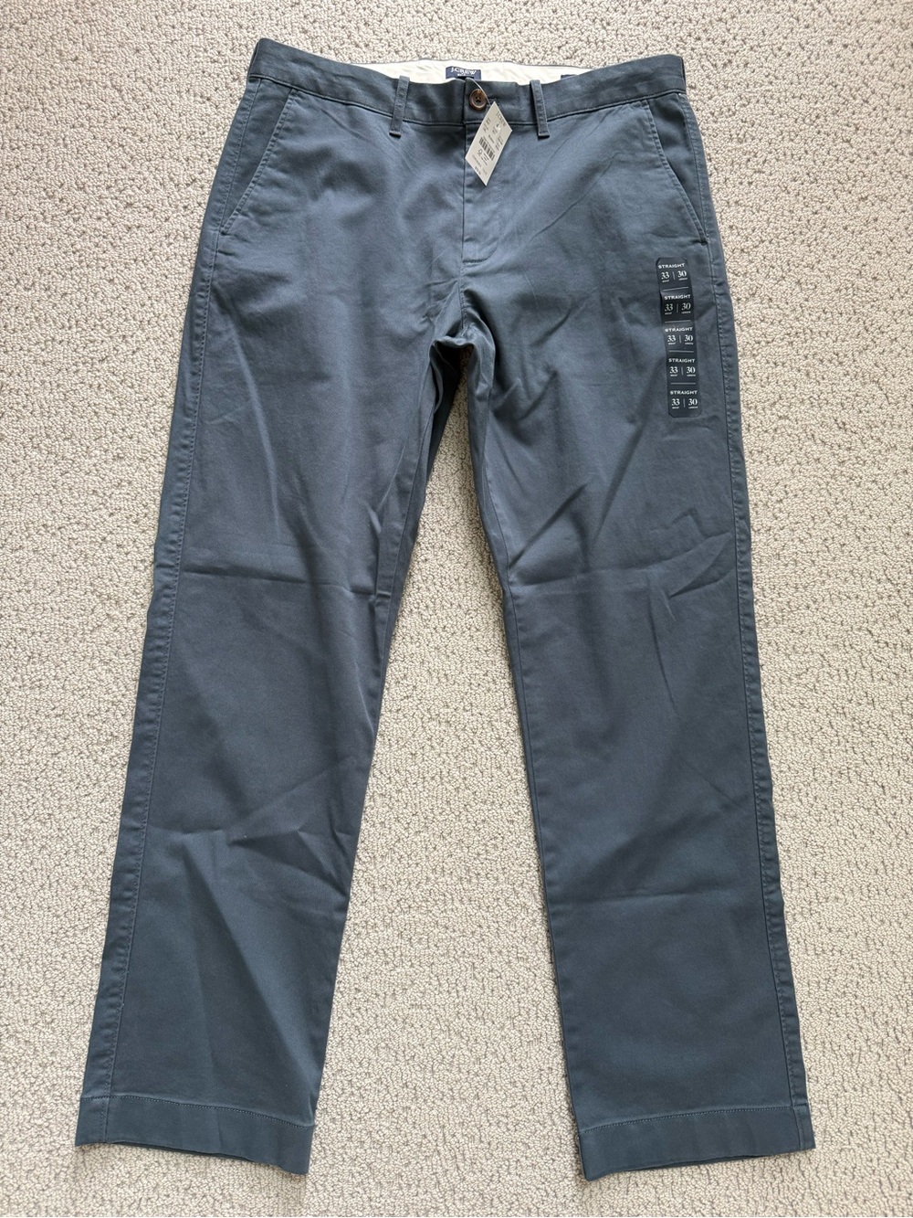 Men’s JCrew Blue Straight Fit Chino Pants - NWT size 33 waist, 30 length